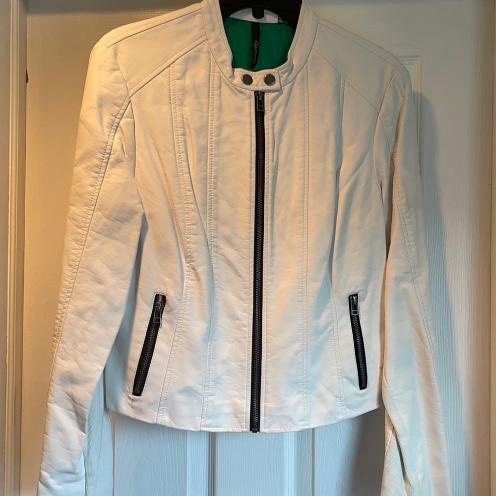 New white biker jacket